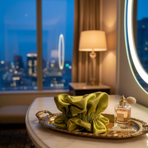 Pear Satin Bonnet by Chatie