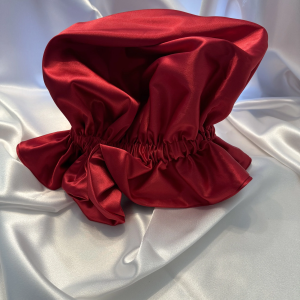 Cerise Satin Bonnet by Chatie